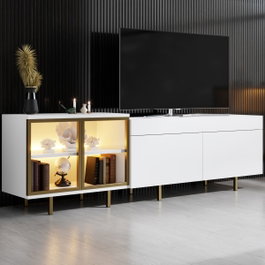 Hanah Home Soporte para TV Vienna Blanco y Dorado